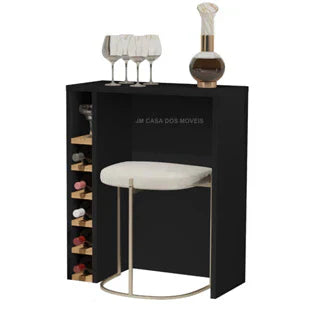 Aparador Adega Bar Para Cervejeira Preto Com  Nature - Lojas GB