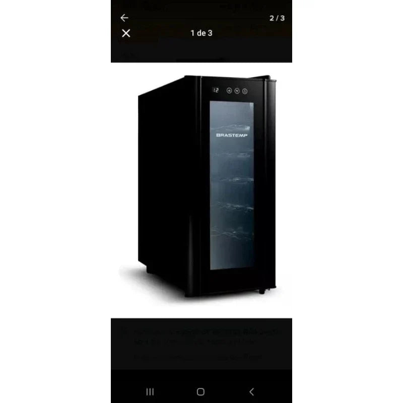 Adega climatizada super nova marca Brastemp com capacidade 12 garrafas