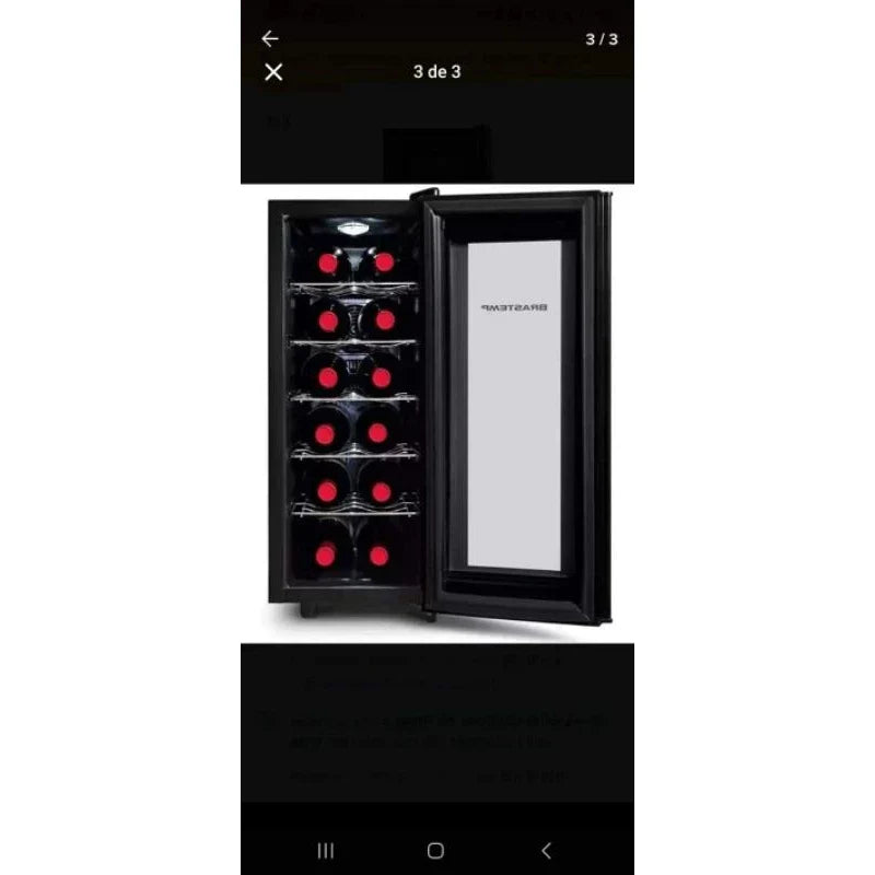 Adega climatizada super nova marca Brastemp com capacidade 12 garrafas