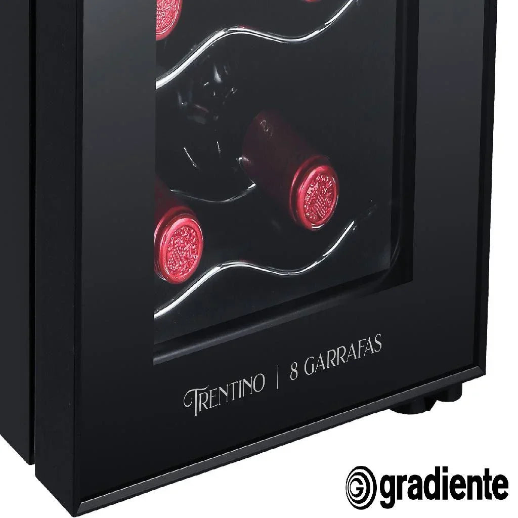 Adega De Vinhos 8 Garrafas Display Digital Gradiente Bivolt