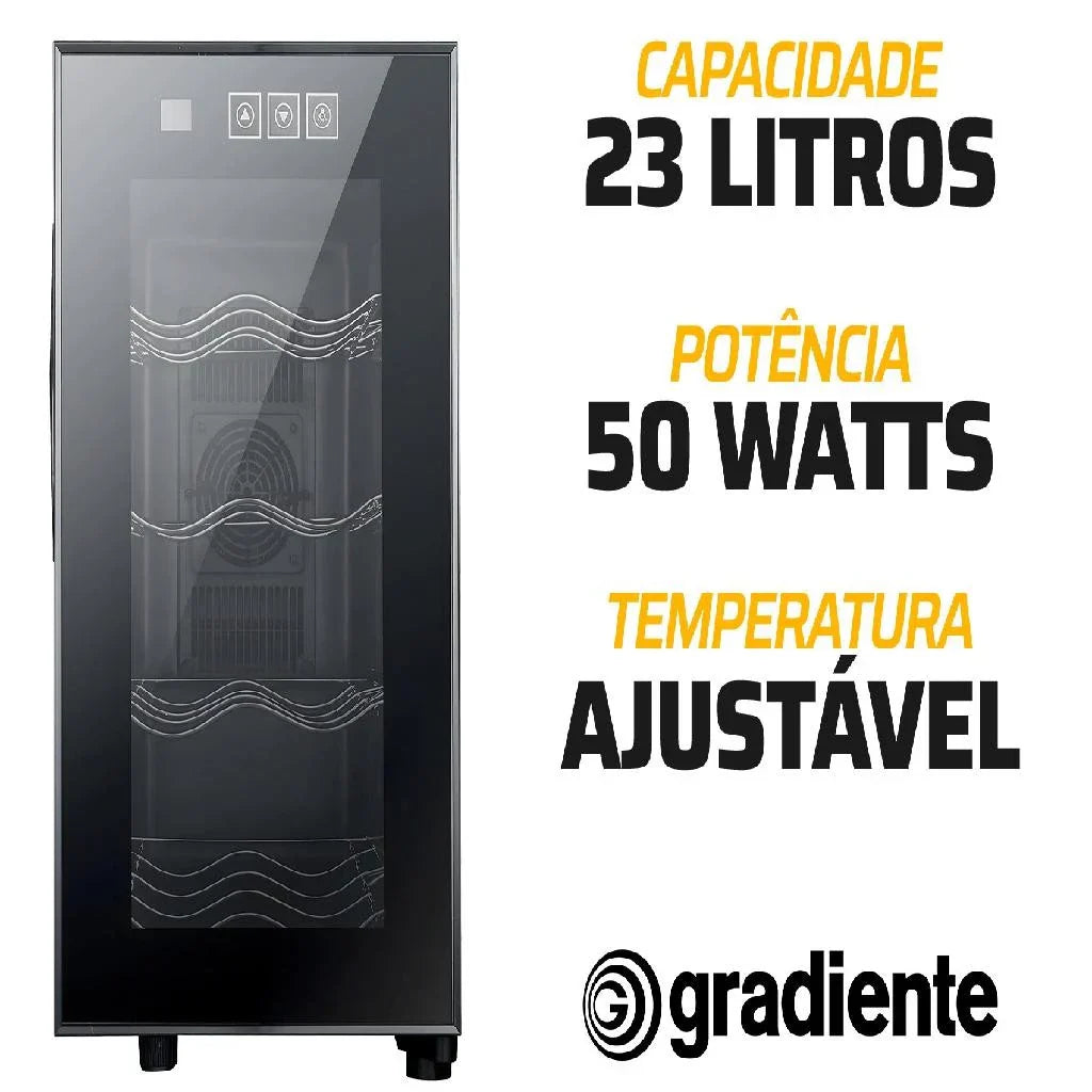 Adega De Vinhos 8 Garrafas Display Digital Gradiente Bivolt