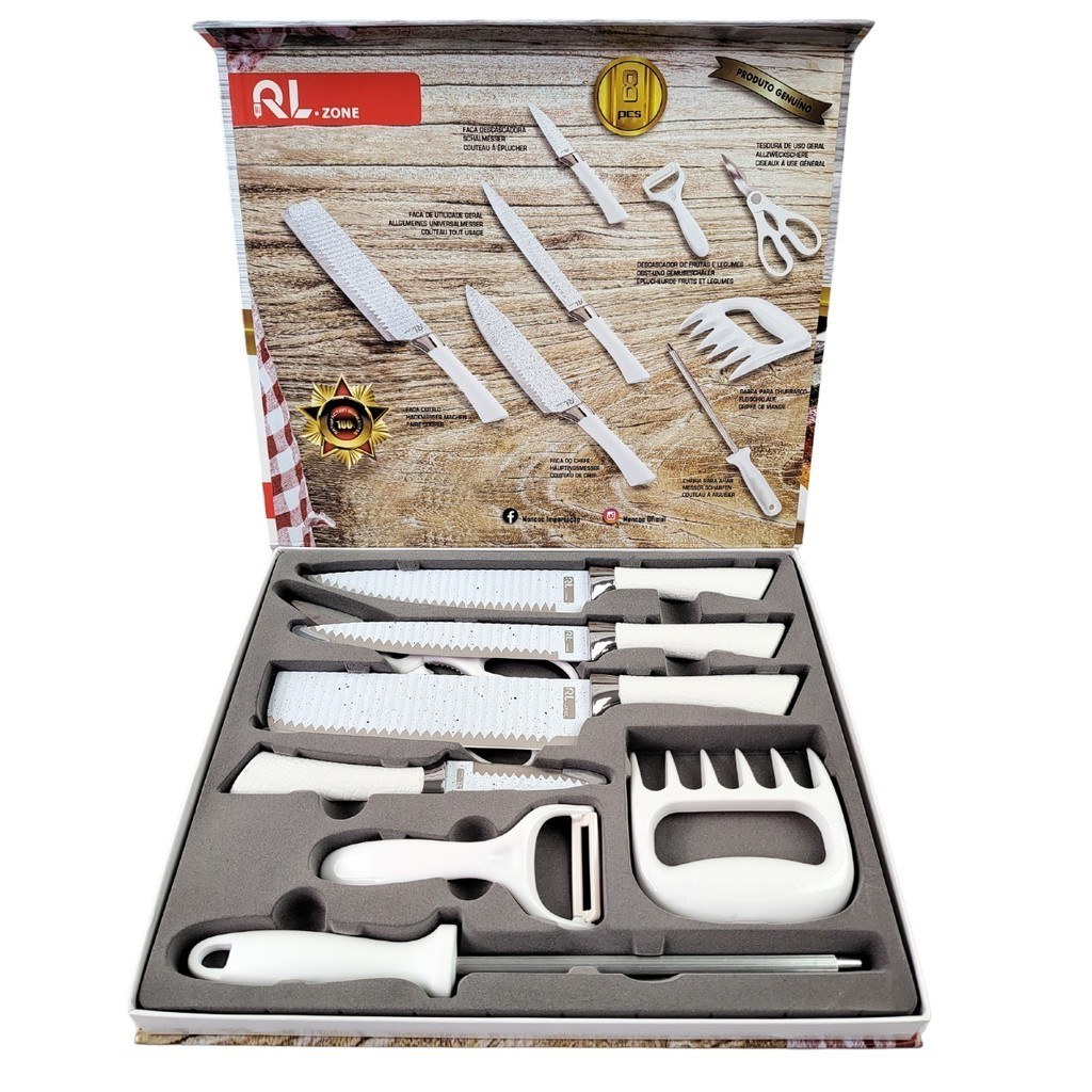 Conjunto de Facas Profissional Inox 8 Peças